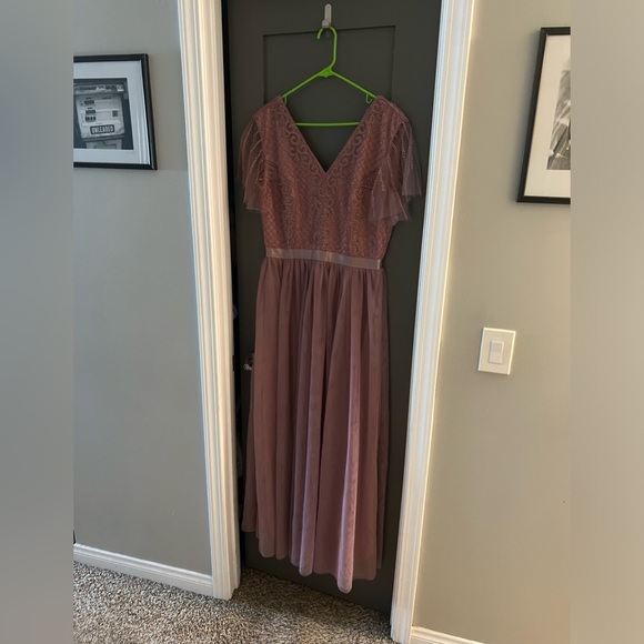 Shein V neck tulle long dress with beading - Picture 6 of 7